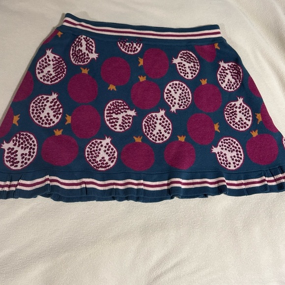 QUEEN OF SPARKLES Dresses & Skirts - QUEEN OF SPARKLES Teal and Magenta Pomegranate Mini sweater Skirt rhinestone